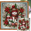 (US Only)Full Embroidery cotton Thread 11CT Printed Snowman Cross Stitch 45x45cm