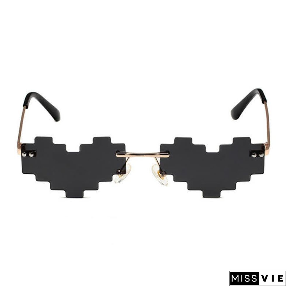 Love Heart Pattern Lens Funny Sunglasses