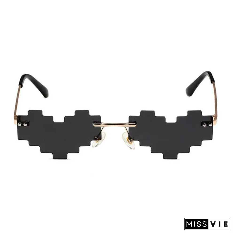 Love Heart Pattern Lens Funny Sunglasses