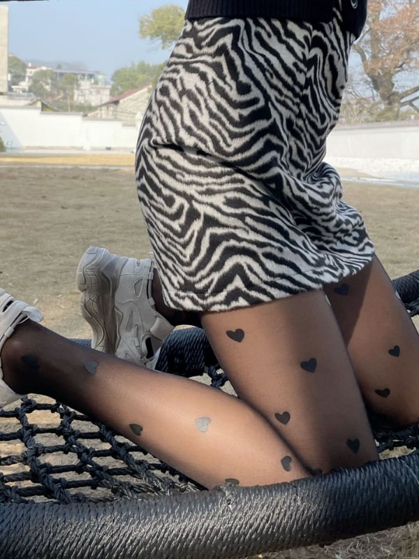 Heart Pattern Sexy Tights