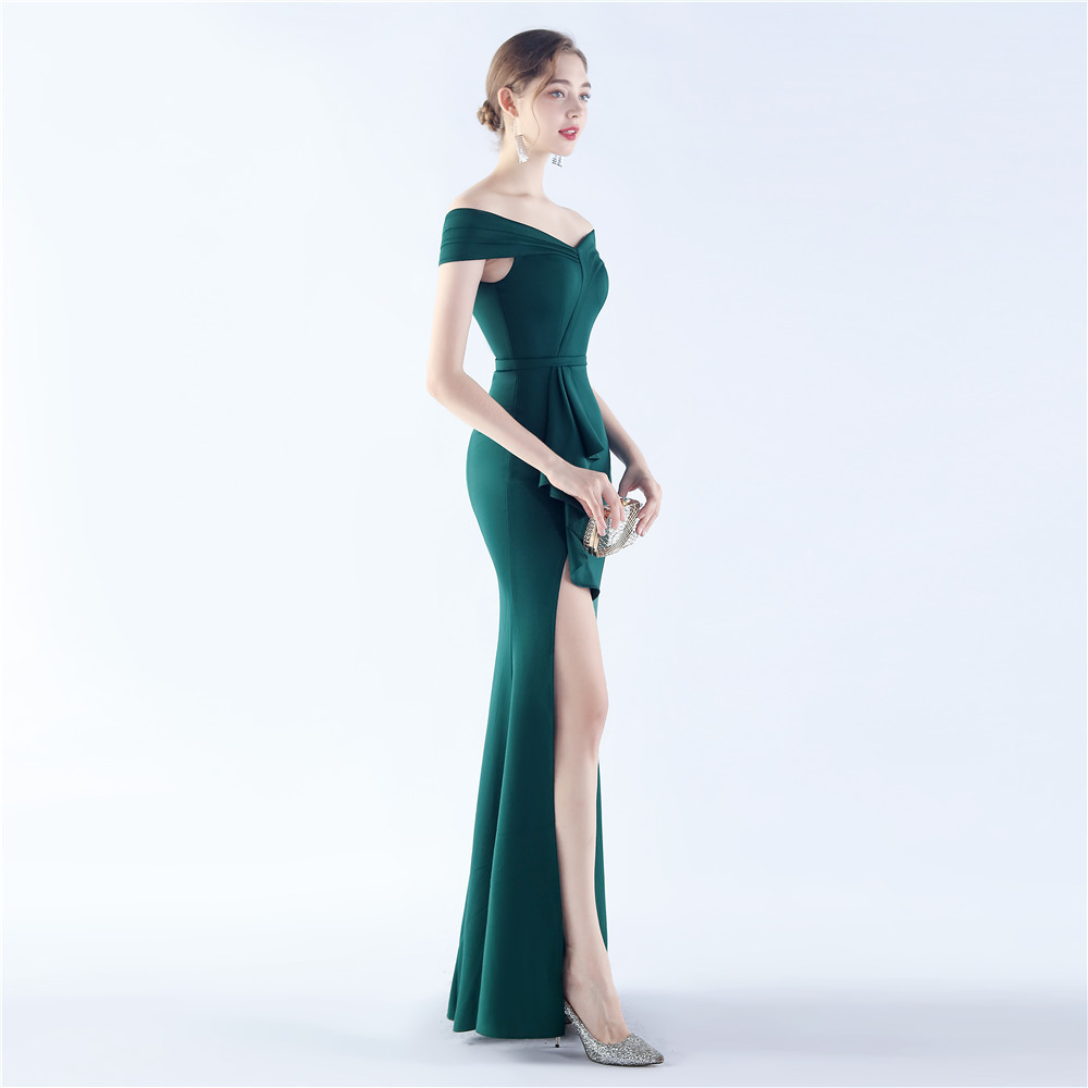 Classic Satin Off Shoulder Long Evening Dress - Elegant & Timeless - Ootddress Classic Satin Off Shoulder Long Evening Dress - Elegant & Timeless - Ootddress