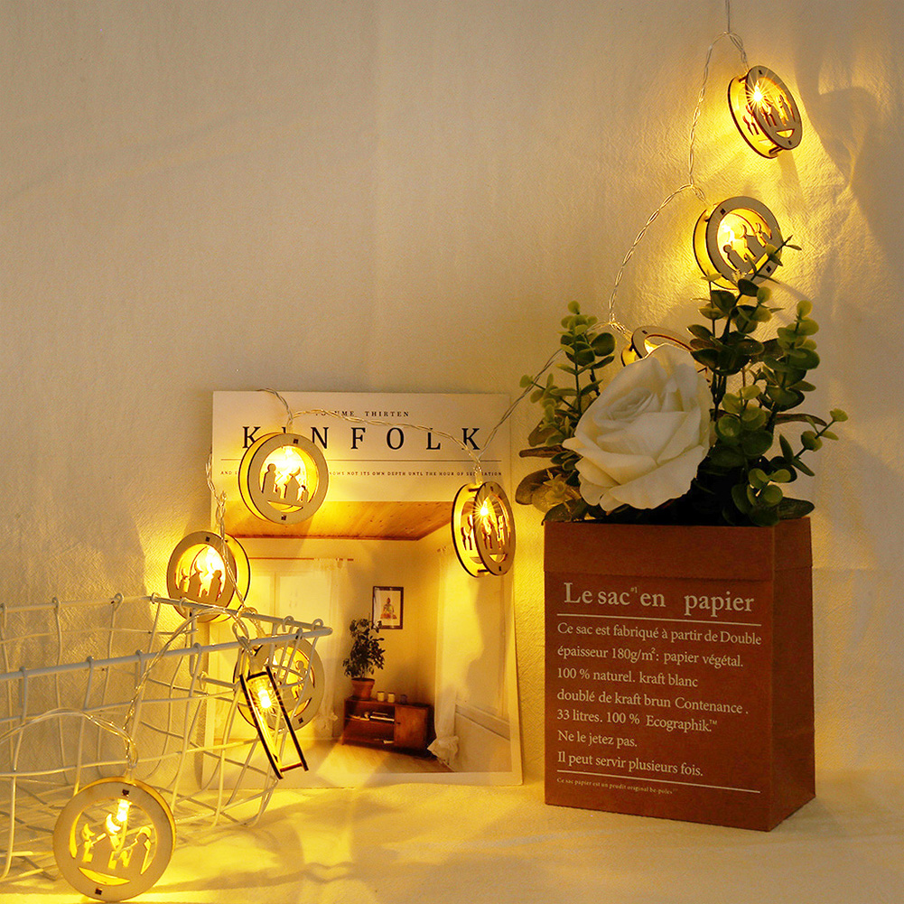 

10 LED Wooden Light Islamic EID Mubarak Festival String Lamp Party Decor, 501 Original