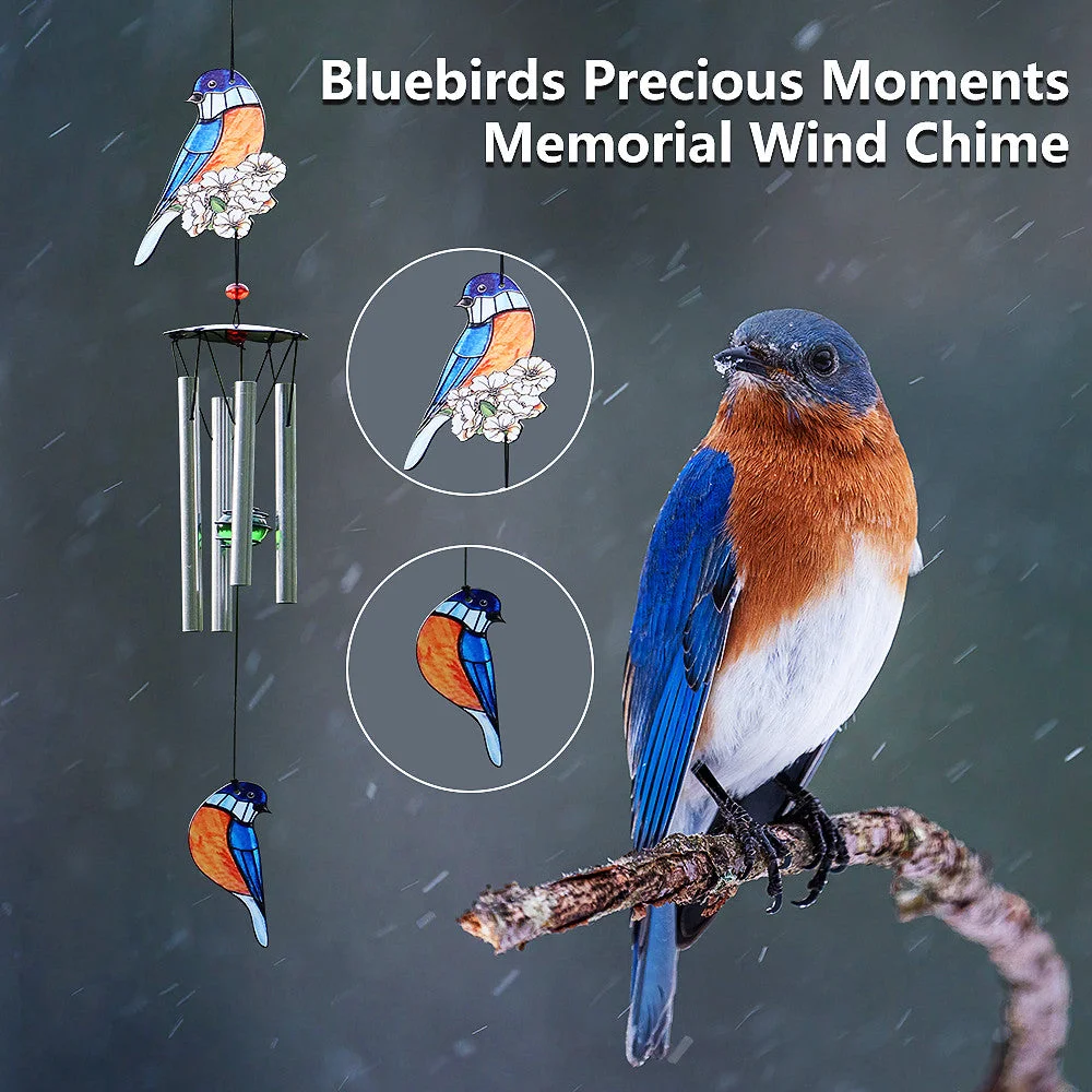 Bluebirds Precious Moments Memorial Wind Chime