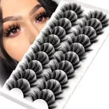 Khalesexx Lashes Lashes 5/10 Pairs 3D Faux Mink Lashes Fluffy Soft Wispy Volume Natural long False Eyelashes Eye Lashes Reusable Eyelashs Makeup