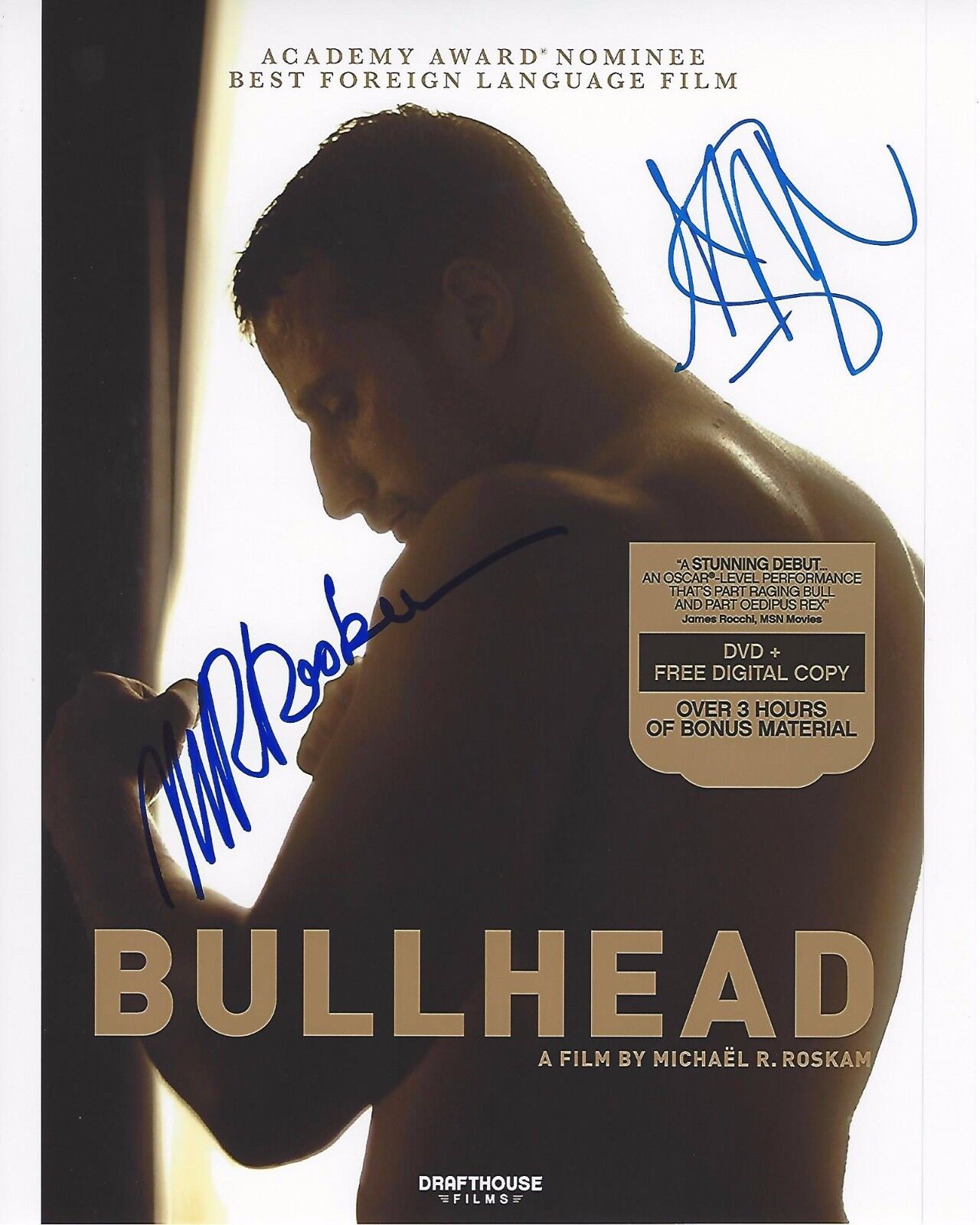 MATTHIAS SCHOENAERTS MICHAEL ROSKAM SIGNED BULLHEAD MOVIE 8X10 Photo Poster painting A w/COA