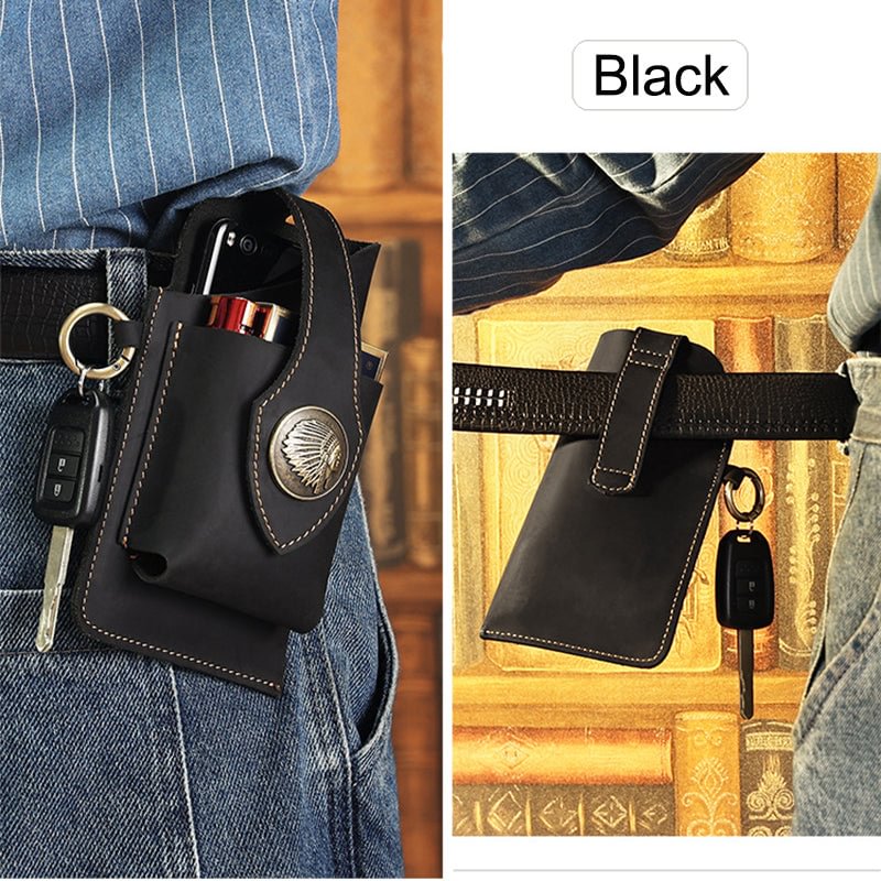 Multifunctional Belt Bag Leather Mobile Phone Bag