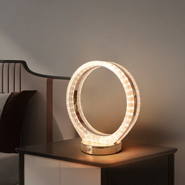 Circle Crystal LED Dimmable Cordless Table Lamp JOSENART Josenart