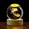 3D Galaxy Crystal Ball Children Night Light with Color LED Light Base Decoration Creative Gift Christmas Birthday Classmate Luminous Crystal Ball