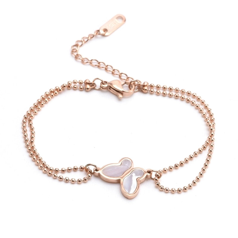Elegant Butterfly Titanium Steel 18K Gold Plated Acrylic Bracelets In Bulk