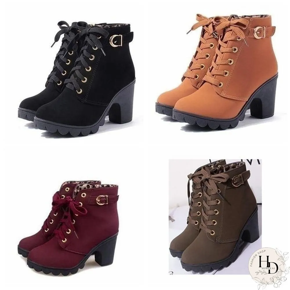 New Ladies Boots Solid Color Fashion Fur Martin Boots Increase Warm and Comfortable Boots
