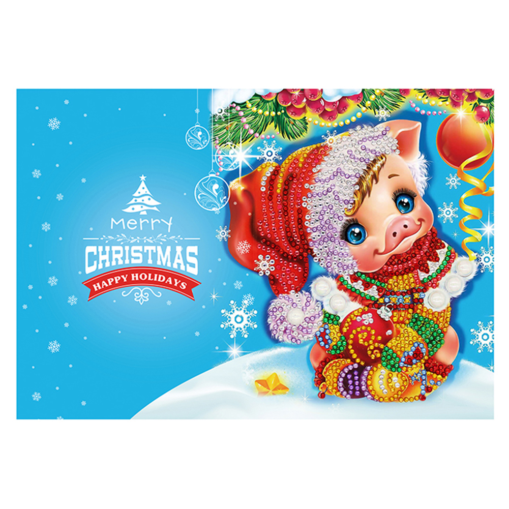 

Pig Christmas - 5D DIY Craft Greeting Card, 501 Original