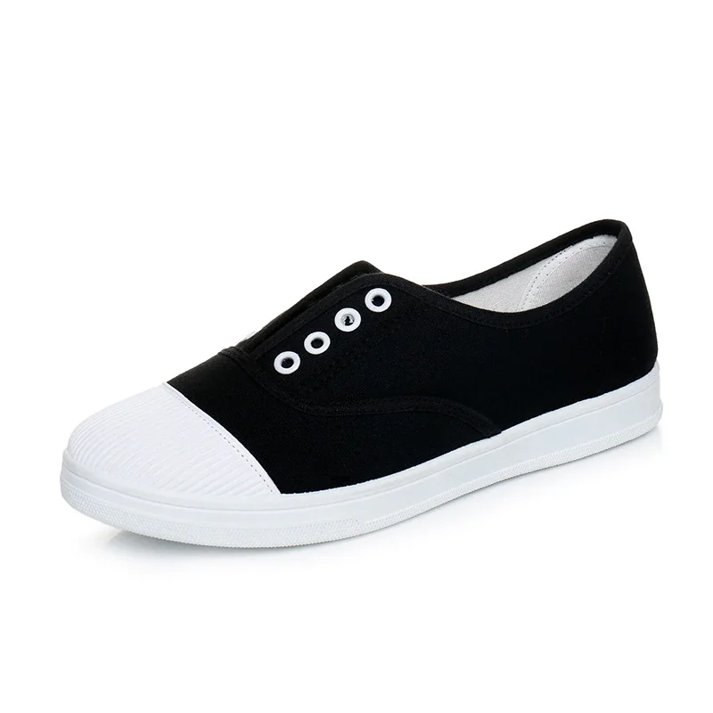Qengg Fashion Low Top White Women Canvas shoe Female Students Candy Color Flat Women's Casual comfortable Slip-on Lazy Shoes88