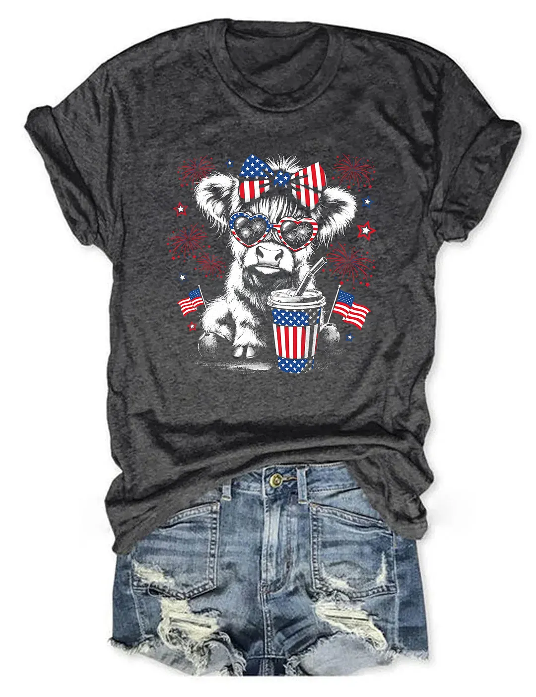 USA Highland Cow T-shirt
