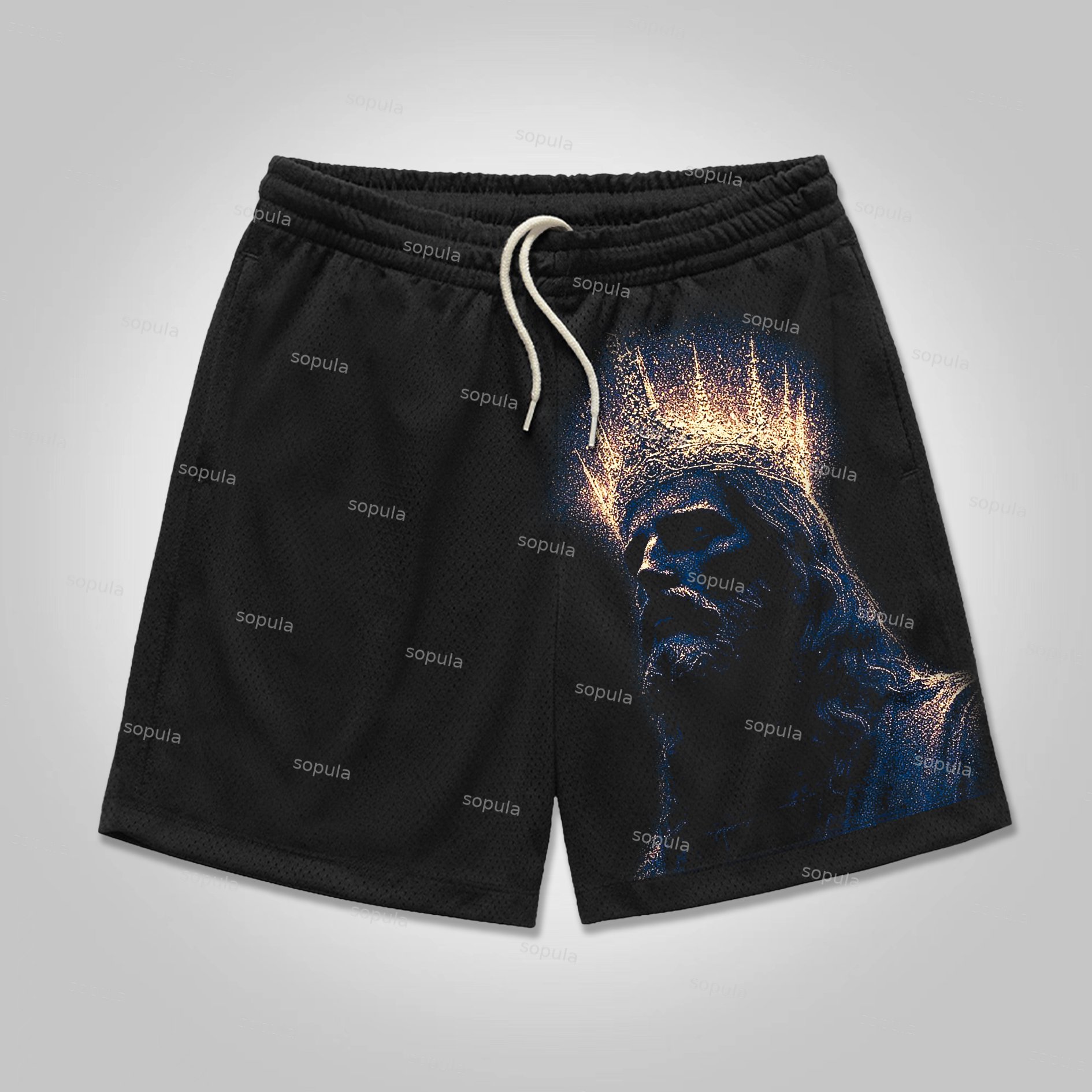 Sopula Jesus is King Print Mesh Shorts - SOPULA
