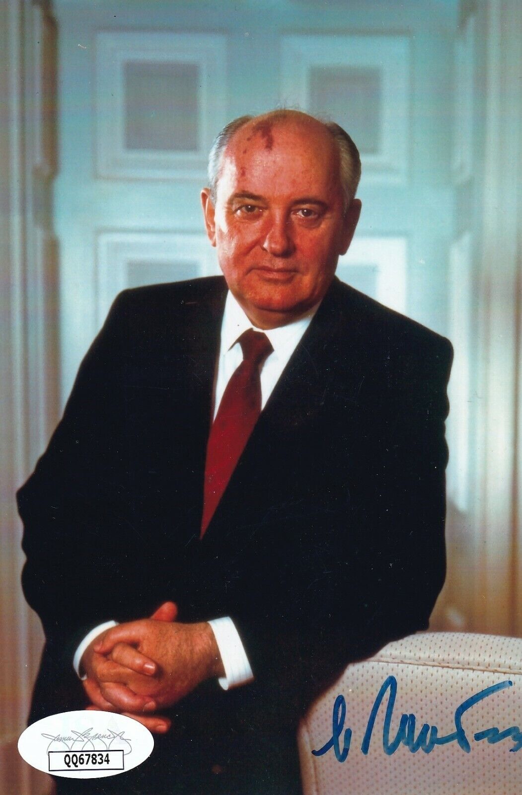 Mikhail Gorbachev REAL hand SIGNED 4x6 Photo Poster painting #5 JSA COA Soviet Leader