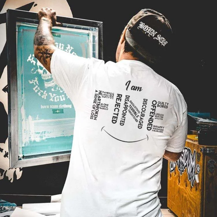 I'M FINE Crew neck print T-shirt -  