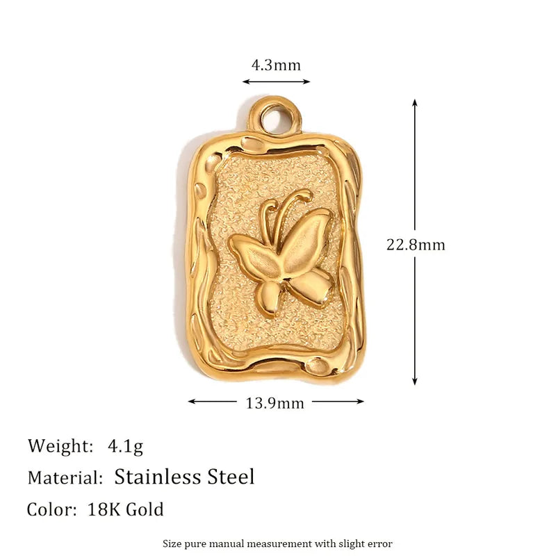 1 Piece 19.8*14MM 304 Stainless Steel Flower Pendant Jewelry Accessories