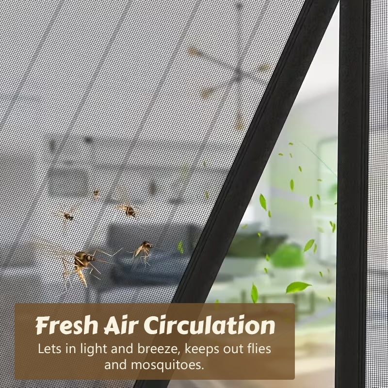 Mesh screen door for airflow and insect barrier
