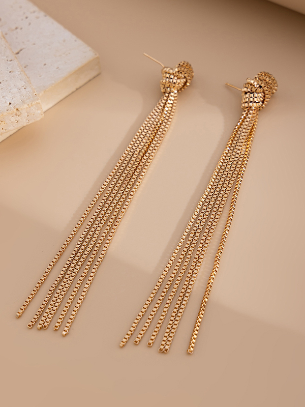 Tasseled Earrings Accessories GOLD-One_size