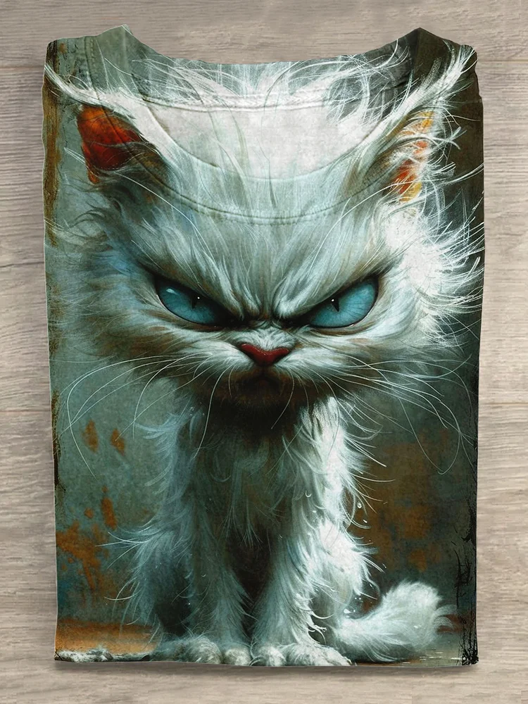 Vintage Cat Art Print T-shirt