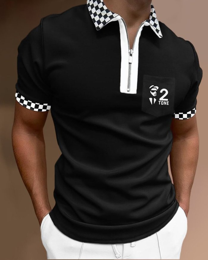 Men's Fashion Checkerboard POLO Shirt