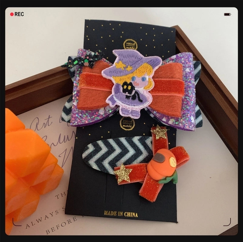 Women’s Funny Classic Style Halloween Pattern Felt Fabric Hair Clip