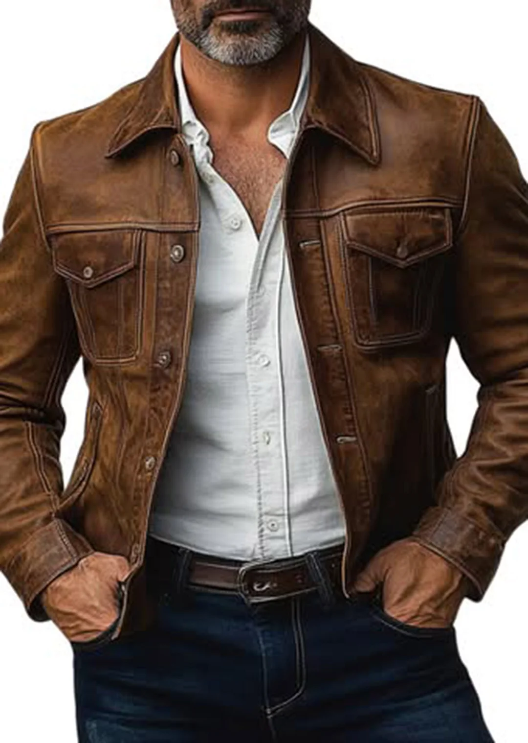 Men's Western Outdoor Vintage Multi-Pocket Jacket