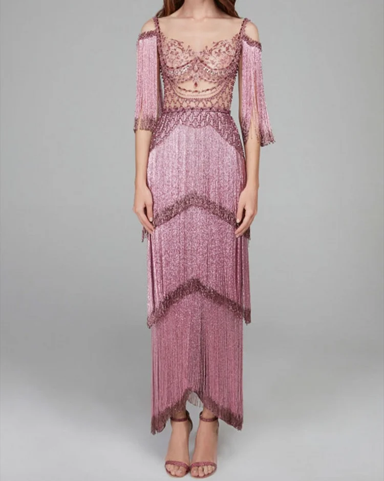 Women's Tassel Sequin Dress