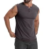  Men's Stylish Sleeveless Henley Tank Top for Summer Fitness and Casual Wear by Inlyline