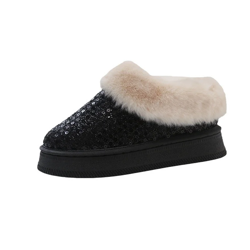 Yyvonne Yyvonne Winter Snow Boots Women Winter New With Velvet Warm Cotton Shoes Water Drill Soft Bottom Boots Large Size Boots Children Winter