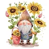 Diamond Painting-DIY Crystal Rhinestone Sunflower Gnome