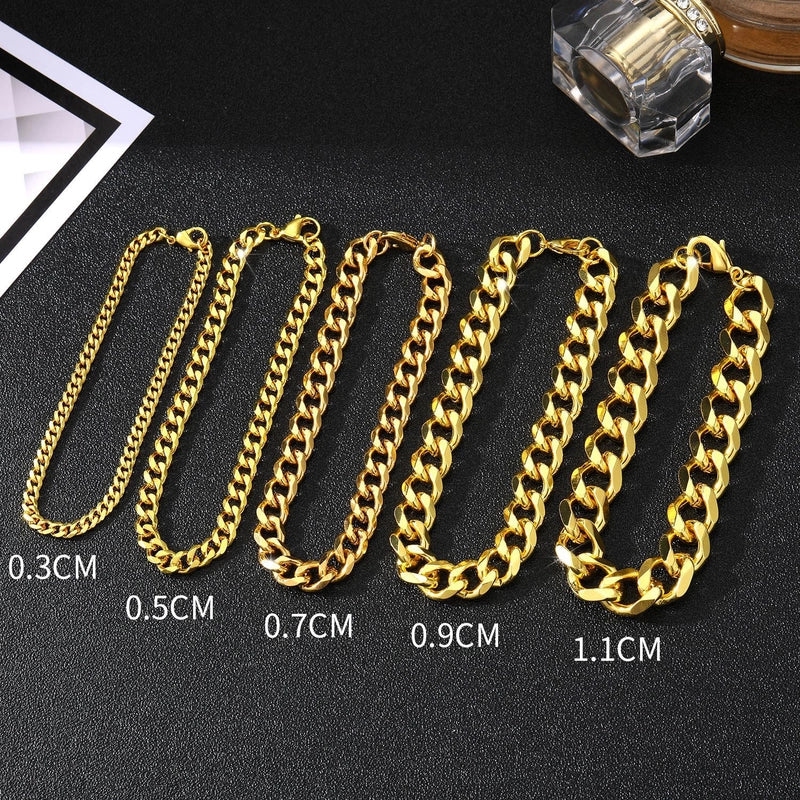 Hip-Hop Solid Color 304 Stainless Steel Men’s Bracelets