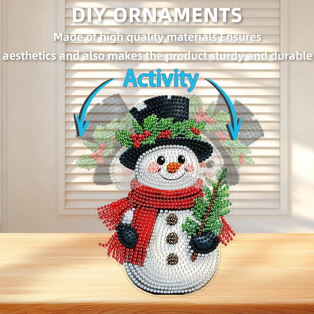 Snowman DIY Acrylic Shaking Head 5D DIY Diamond Art Tabletop Ornament Home Decor