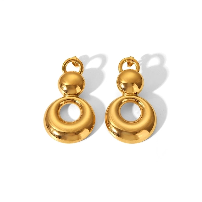 1 Pair Hip-Hop Exaggerated French Style Gourd 304 Stainless Steel 18K Gold Plated Drop Earrings