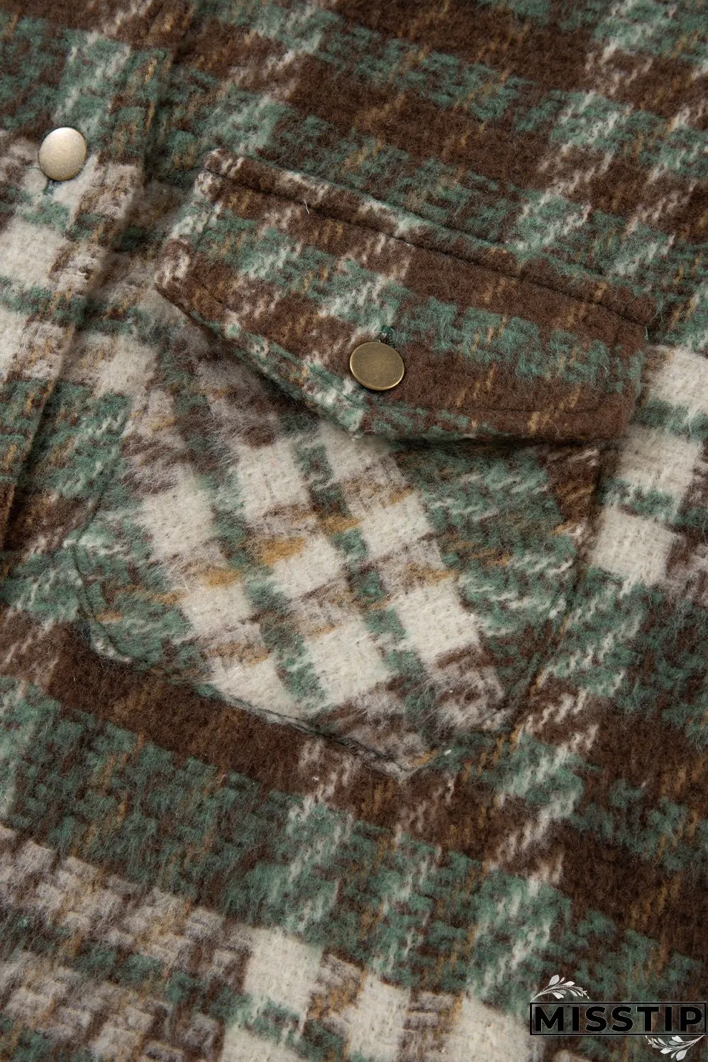 Plus Size Soft Plaid Button Down Jacket