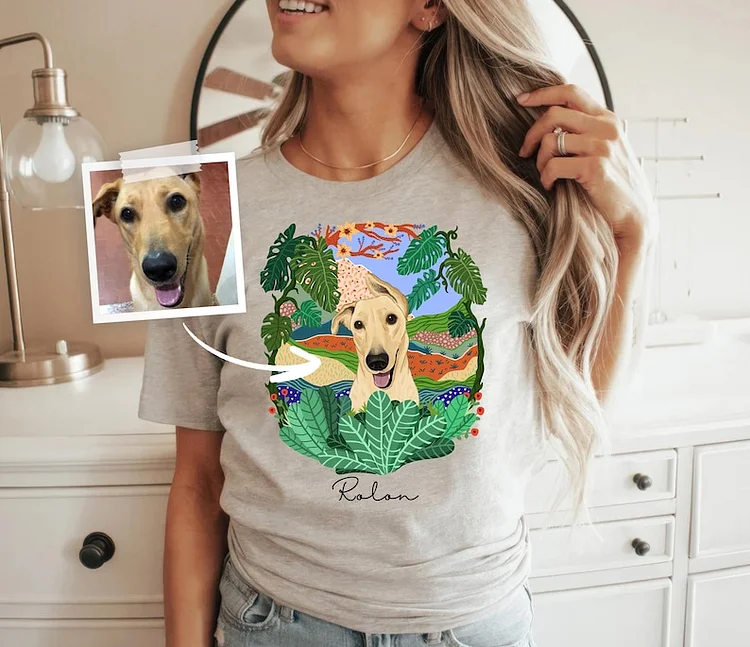 Custom Pet Portrait T-Shirt & Hoodie- Retro Bootleg Style Pet Shirt from Your Photo