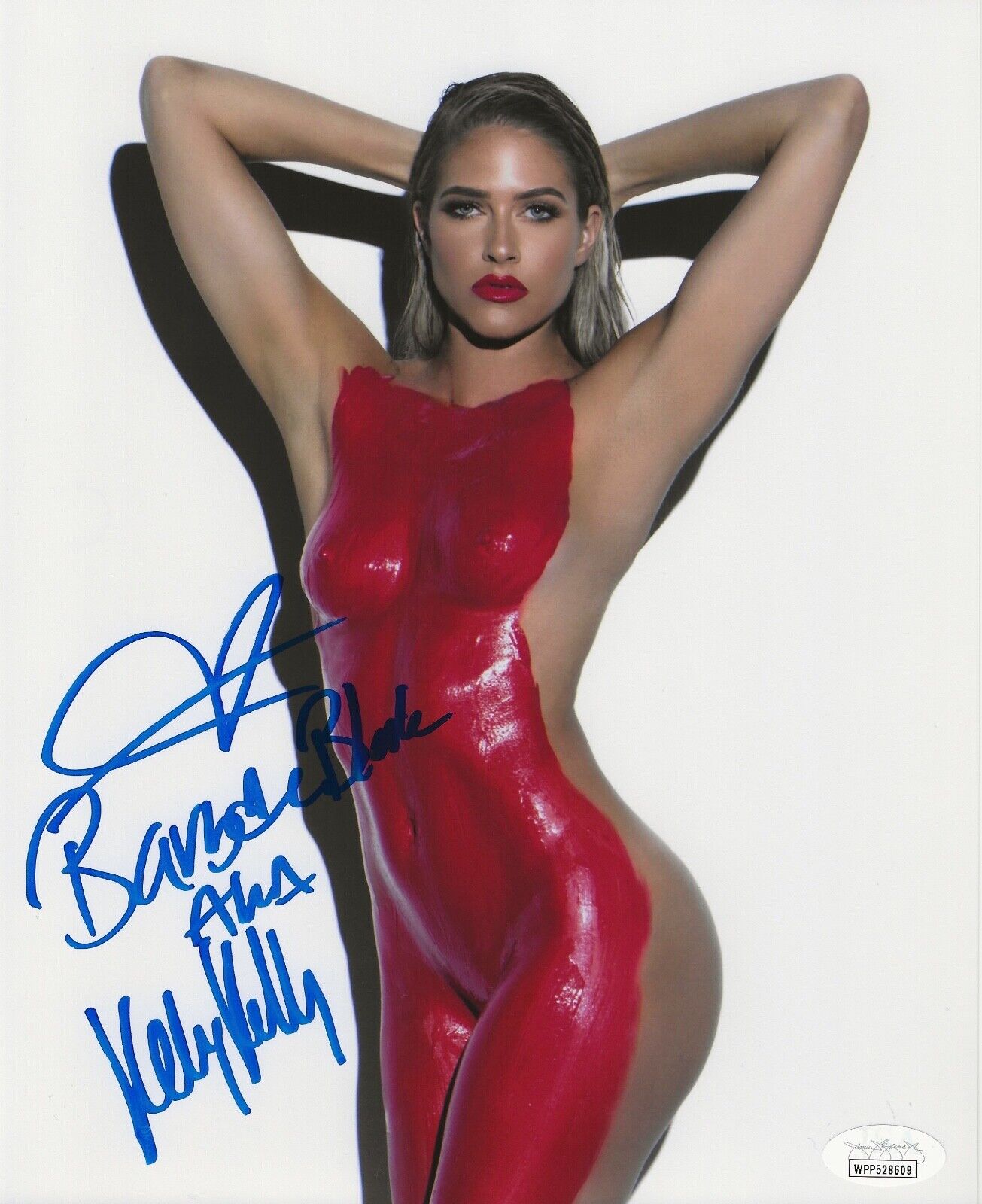 KELLY KELLY Signed 8x10 SEXY Photo Poster painting BARBIE BLANK WWE Autograph JSA COA Witness