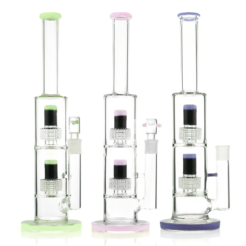 Stemless Double Stereo Hookah Glass Smoking Water Pipes
