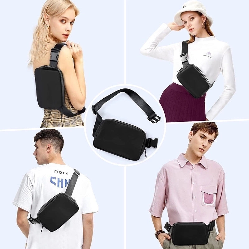 Unisex Basic Classic Style Solid Color Nylon Waist Bags