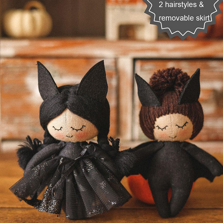 Mini Halloween Bat Doll Templates And Sewing Tutorial