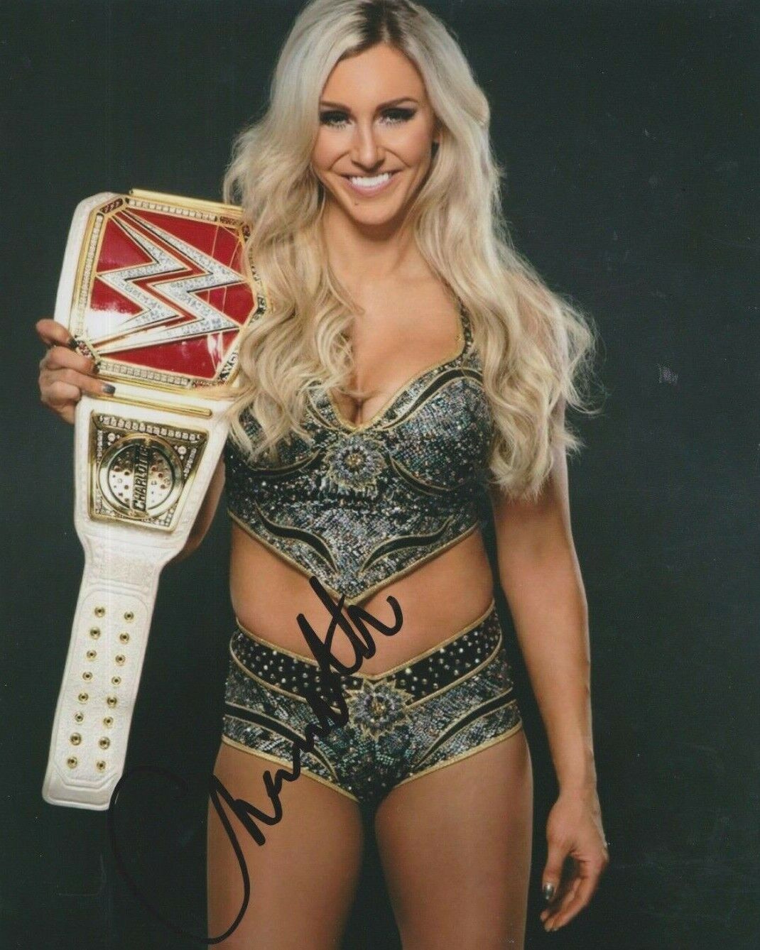 Charlotte Flair (WWE) **HAND SIGNED** 10x8 Photo Poster painting ~ AUTOGRAPHED