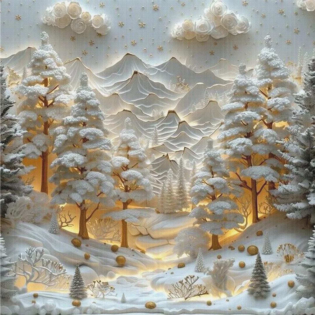 Christmas Full 14CT DIY Counted Cross Stitch Kit 45x45cm for Adults Home Decor