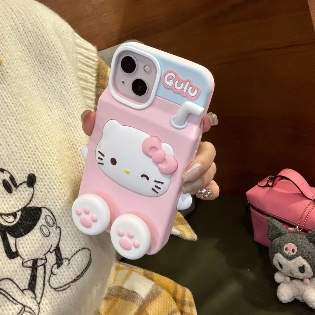 Cute Kitty Melo Milk Silicone iPhone Case