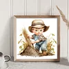Farm Baby - 18CT Stamped Cross Stitch 25*25cm/9.84*9.84in