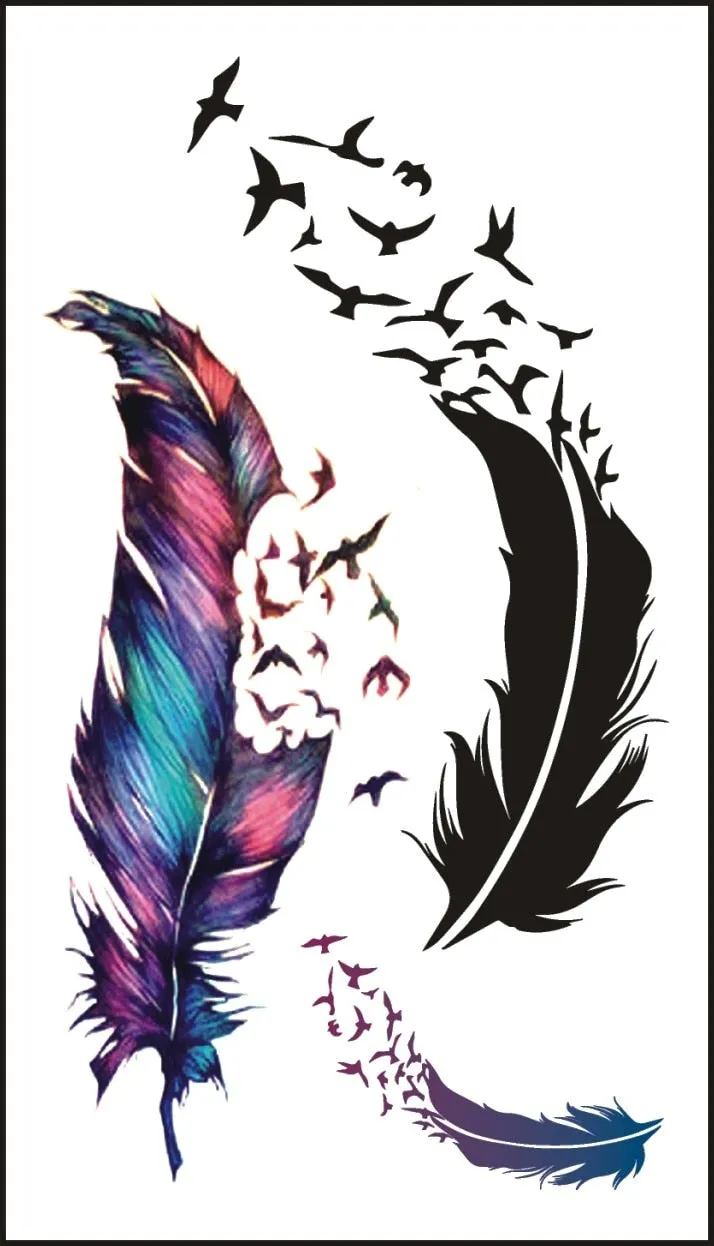 Water Transfer Sexy Tattoo Swallow Bird Tattoo Body Art Waterproof Temporary Fake Flash Tattoo for Man Woman Kid 10.5*6cm