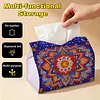(24cm)Diamond Art Tissue Box Cover DIY PU Desktop Organizer Large(Mandala)