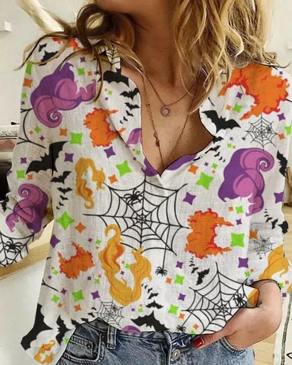 Women's Halloween Print Loose Shirt