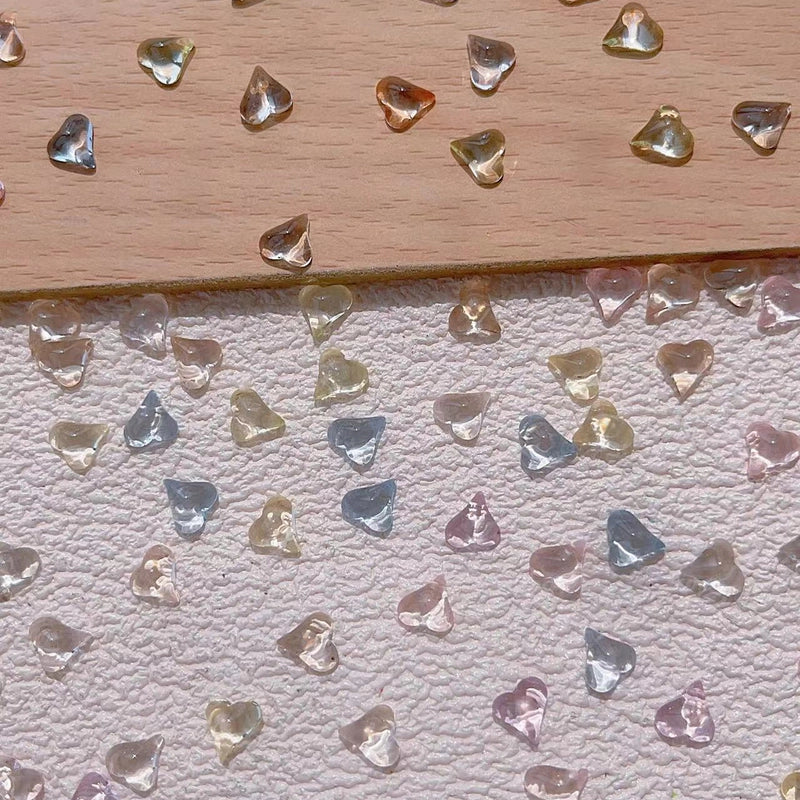 Cute Sweet Minimalist Heart Shape Resin Nail Decoration Accessories 20 PCS/Package