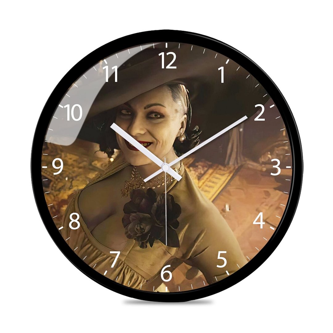Resident Evil Village Wall Clock Silent Metal Quartz  Round Clock Home Office Use