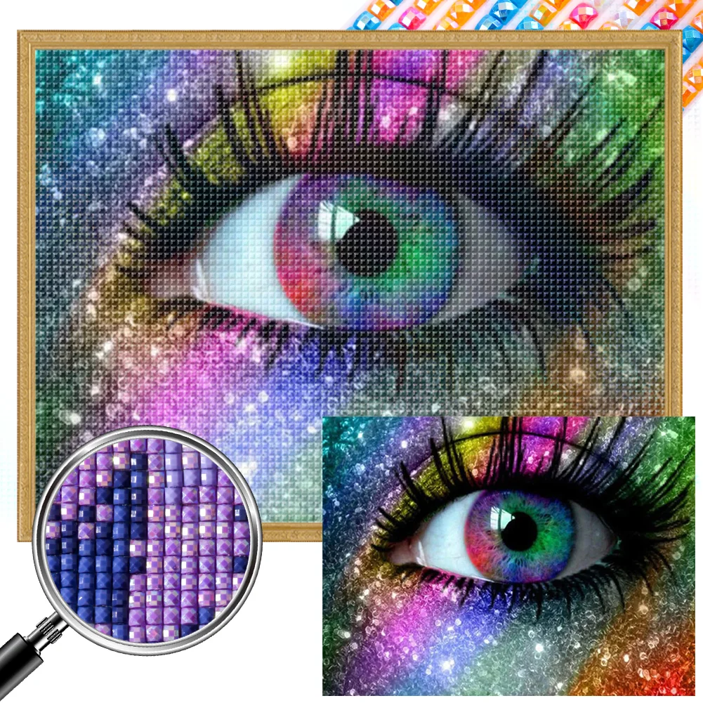 Full Square Partial AB Diamond Painting - Colourful Eye(Canvas|45*35cm)